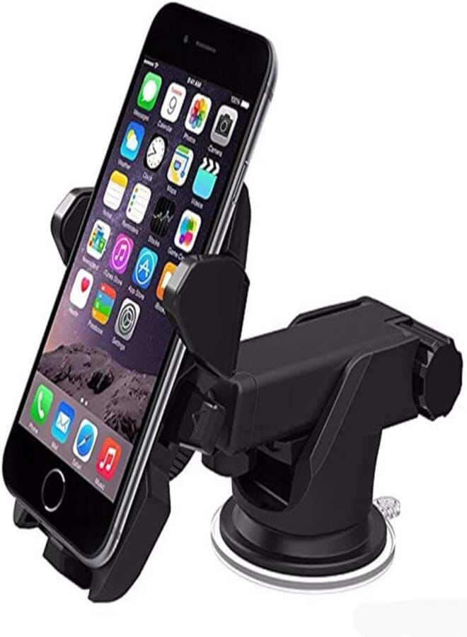 Strong Suction Long Neck One Touch Car Mount Windshield Dashboard Mobile Holder For Smartphones